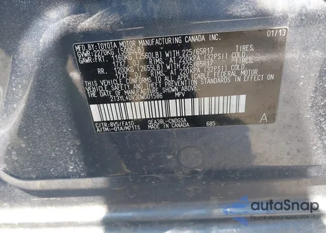 2013 Toyota Rav4 Ev z USA, uszkodzony, nr VIN 2T3YL4DV3DW001586